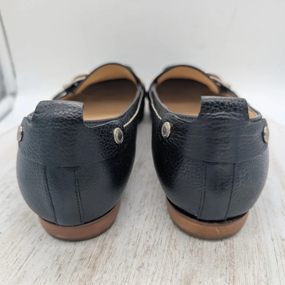 Coach Vintage Lia P481 Black Leather Buckle Loafers Woman 9.5